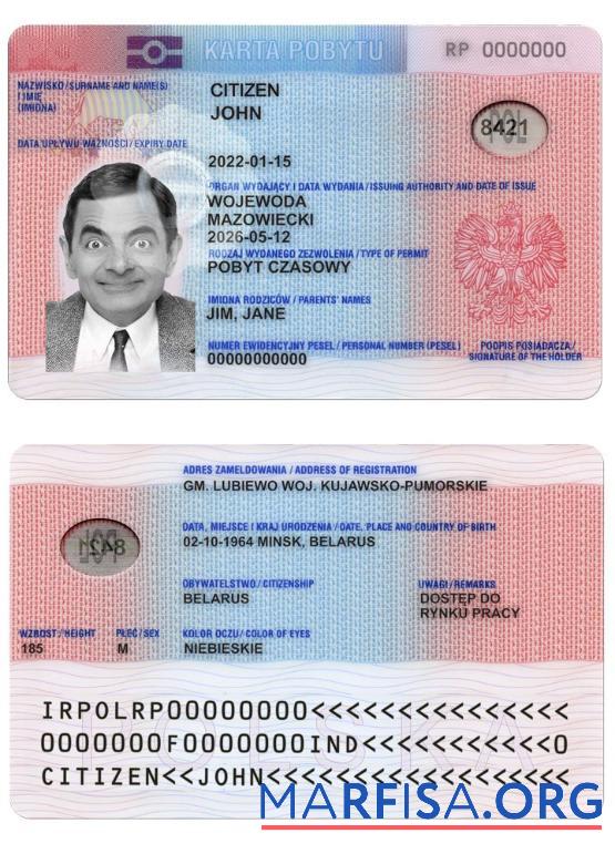 Realistic Poland residence permit download for verification